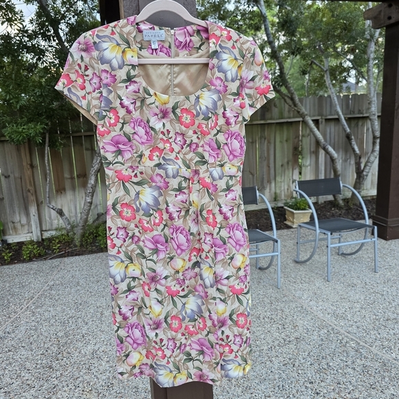 Nwot Adrianna Papell Silk Peony Roses Print Silk Dress 8 - Picture 10 of 10